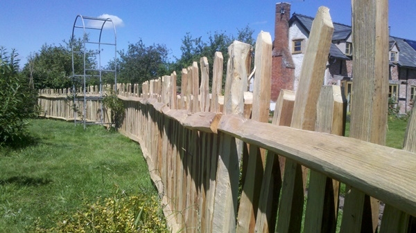3 This cleft fence is keeping chickens and the vegetable garden apart This cleft fence is keeping chickens and the vegetable garden apart