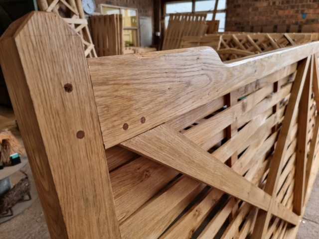 Wonderful detailing in this Cradley sawn Oak lath gate makes it very special Wonderful detailing in this Cradley sawn lath gate makes it very special