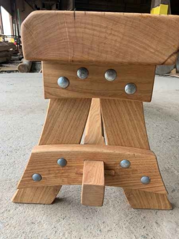 Chunky bespoke Chestnut trestle bench Chunky bespoke Chestnut trestle bench