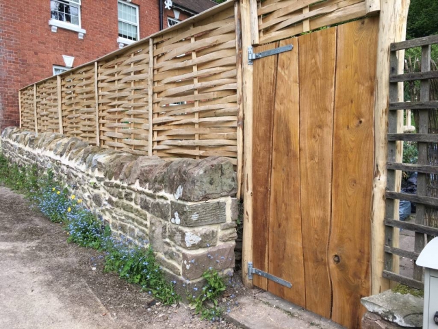 Rustic gate with lath panel above - back Rustic gate with lath panel above - back