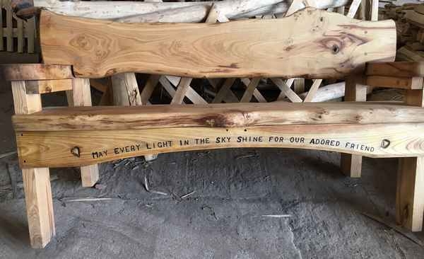 Chestnut and Oak bench with arms Chestnut and Oak bench with arms