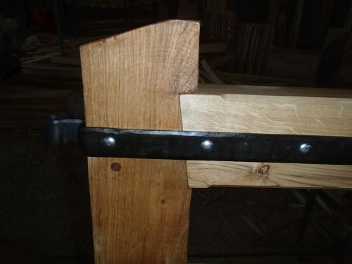 Detail of hand forged hinge and jointing Detail of hinge and joint