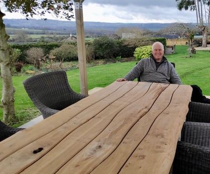 A BIG Chestnut trestle table...... A BIG Chestnut trestle table......