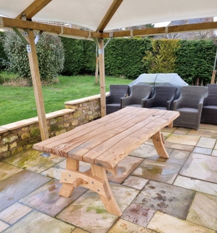 Chestnut trestle table - 2.2m x 1m Chestnut trestle table - 2.2m x 1m