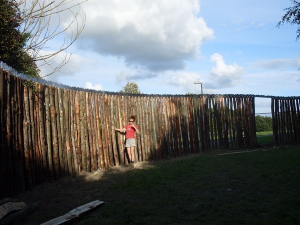 Bespoke cleft Chestnut palisade fencing with metal trim Bespoke cleft Chestnut palisade fencing with metal trim