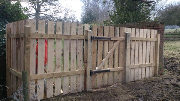 Bespoke sawn Chestnut fence and gate Bespoke sawn Chestnut fence and gate