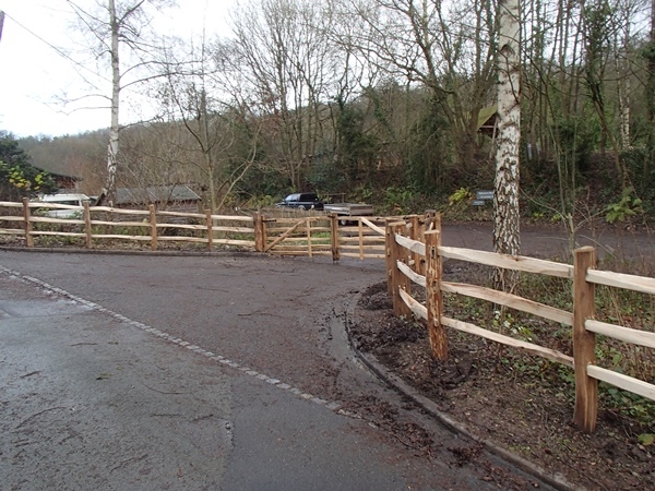 13 Cleft Chestnut post and rail at the Green Wood Centre Cleft Chestnut post and rail at the Green Wood Centre