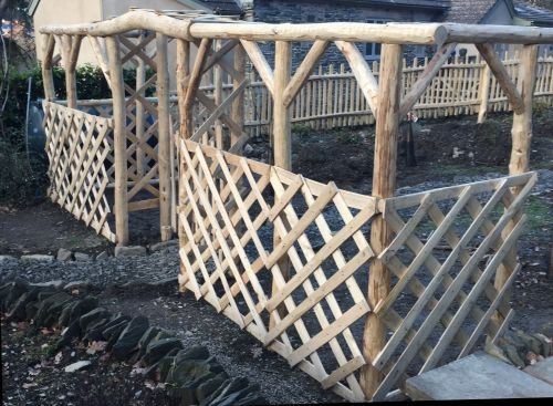 Rosearch & Trellis, supplied in kit form, installed by customer Chestnut Rosearch & Trellis, supplied in kit form, installed by customer